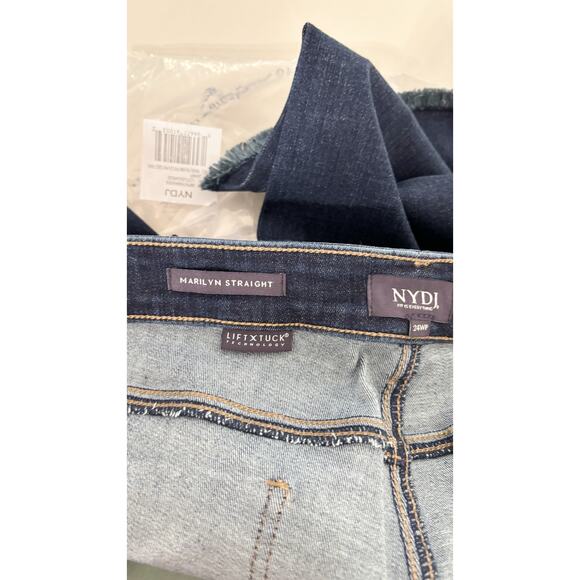 NYDJ Marilyn Ankle Embroidered Denim Jeans Lotus Gardens Womens 24W Petite New - Picture 11 of 15
